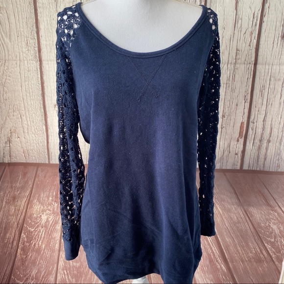 Maurices Tops - Maurices lightweight sweater lacy navy size L